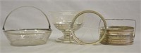 3 pcs. Crystal & Sterling Table Wares
