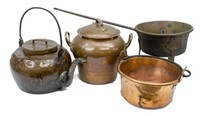 (4) COLLECTION ANTIQUE FRENCH COOKWARE, VESSELS