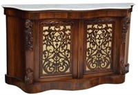 VICTORIAN ROCOCO REVIVAL ROSEWOOD CONSOLE CABINET