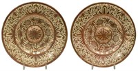 2) HISPANO-MORESQUE REVIVAL COPPER LUSTRE CHARGERS