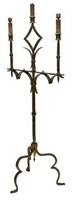 18TH / 19TH C. SPAIN HAND FORGED IRON FLOOR LAMP