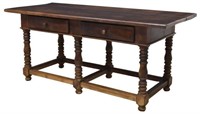 SPANISH BAROQUE STYLE OAK REFECTORY TABLE