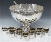 (13) LARGE FB ROGERS SILVERPLATE PUNCH SERVICE