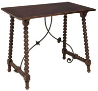 NORTHERN SPAIN BAROQUE STYLE WALNUT SIDE TABLE