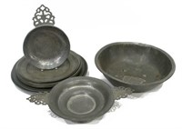 (11) COLLECTION 18TH-20THC. PEWTER TABLEWARE
