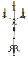 19TH C. SPAIN HAND FORGED IRON CHANDELIER