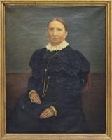 FRAMED OIL PAINTING ON CANVAS, PORTRAIT OF A WOMAN