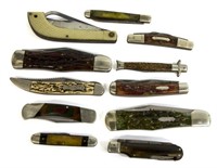 (11) POCKET KNIVES, ROBESON, KENT, WABASH, MORLEY