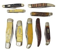 (10) POCKET KNIVES, KUTMASTER, SCHRADE, OLCUT