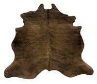 LARGE TANNED BROWN AND BLACK COW HIDE