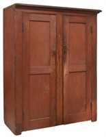 AMERICAN RED BUTTERMILK PAINTED PINE CABINET