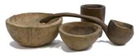 (4) GROUP OF AMERICAN PRIMITIVE CARVED TREENWARE