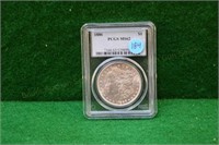 1886 slab Morgan Silver Dollar PCGS MS62