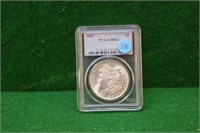 1887 slab Morgan Silver Dollar PCGS MS62