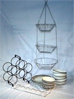 Kitchen Lot Dishes Wire Rack Wire Hanging Basket