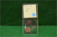 1914d Lincoln Cent  VF  key date