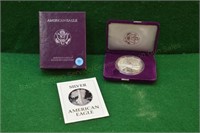 1987s Proof Silver Eagle w/box & COA,