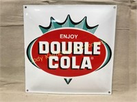 Enamel Double Cola Sign - 12" x 12"