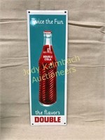 Double Cola Bottle Enamel Sign - 5" x 17"