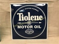 Enamel Tiolene Motor Oil Sign - 12" x 12"
