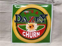 Dazy Churn Enamel Sign - 12" x 12"