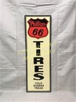 Embossed Phillips 66 Tires Sign - 14" x 42"
