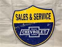 Chevrolet Sales & Service Shield Advertising Sign