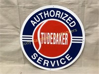 Studebaker Metal Advertising Sign - Round 23"