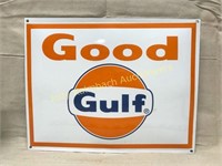 Good Gulf Enamel Sign -13" x 16"