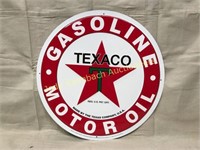 Texaco Green T Metal Advertising Sign - Round 23"