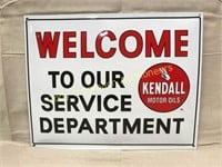 Kendall Oil Service Department Enamel Sign -13" x