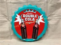 Metal Bottlecap Double Cola Sign - Round 22"