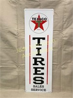 Embossed Texaco Tires Sign - 14" x 42"