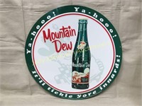 Mountain Dew Metal Advertising Sign - Round 23"