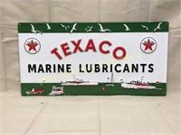 Embossed Texaco Marine Lubricants Sign - 14" x 42"