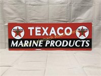 Embossed Texaco Marine Products Sign - 14" x 42"