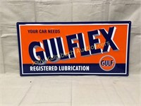 Embossed Gulflex Lubrication Sign - 18" x 36"
