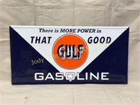 Embossed Gulf Gasoline Sign -
