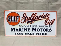 Embossed Gulf Gulfpride Oil Sign -