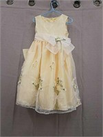 Yellow with White Flowers Dress- Size 3-4