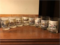 8 pcs Arby's Collectors Highball Currier & Ives