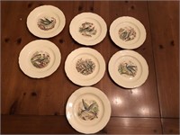 7pcs S. C. Richard ca. 1934 bird Plates china
