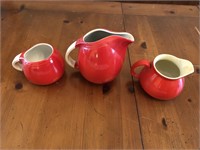 3 pcs Hall's Vintage 3 cup tea pot, Creamer +