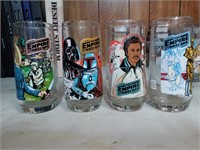 Lot of 4 Star wars drinking glasses from BK