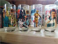 Lot of 4 Star wars Drinking glasses from BK