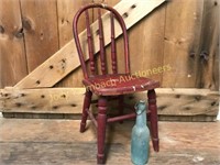 Antique wooden bow back child's chair
