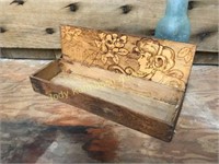 Antique wood Tie box