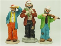 3 Emmett Kelly Street People Porcelain Figurines