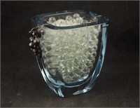 Vintage 1/2" Thick Polished Glass 6" Vase