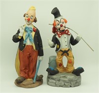 2 Vintage Emmett Kelly Porcelain Clown Figurines
